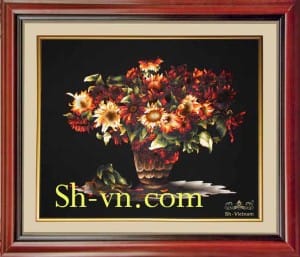牡丹花刺绣=向日葵　66＝SHVN 1066 - 60cm x 80cm
